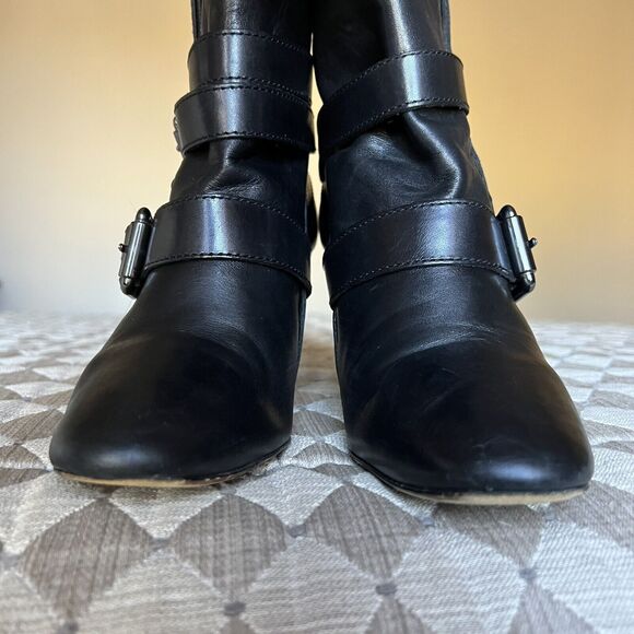 Jean-Michel Cazabat Vita Wrap Strap Black Leather Ankle Boots Women EU 37.5 US 7 - Picture 7 of 16